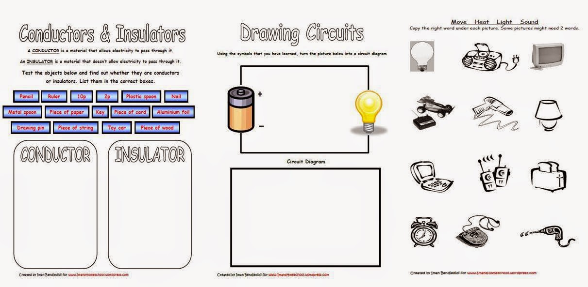 Iman's Home-School: Electricity & Circuits Worksheet Bundle