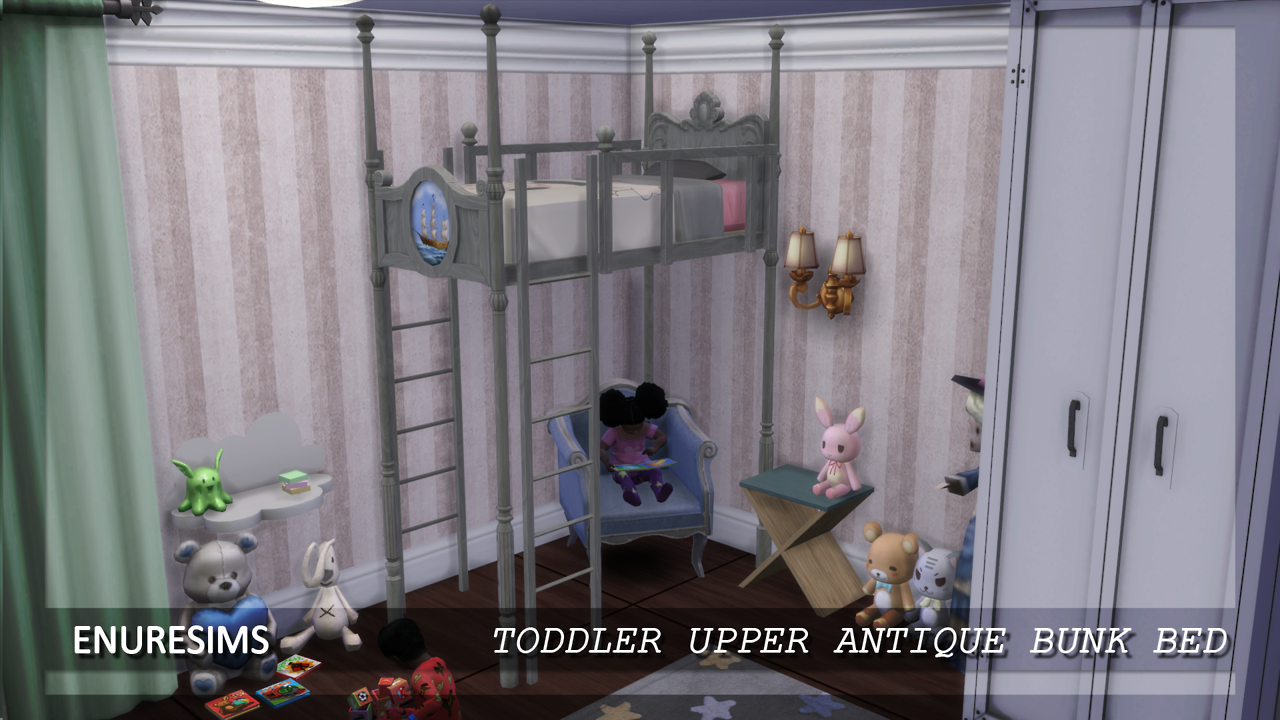 Sims 4 Ccs The Best Antique Bunk Bed For Toddlers Two Versions By