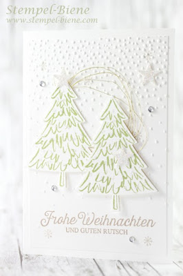 stampin up Tannenbaumkarte, weihnachtskarte mit tannenbäume, stampin up weihnachtskarte, stempel-biene