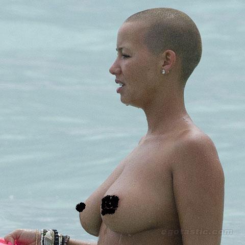amber rose and kanye west at the beach. amber rose and kanye west