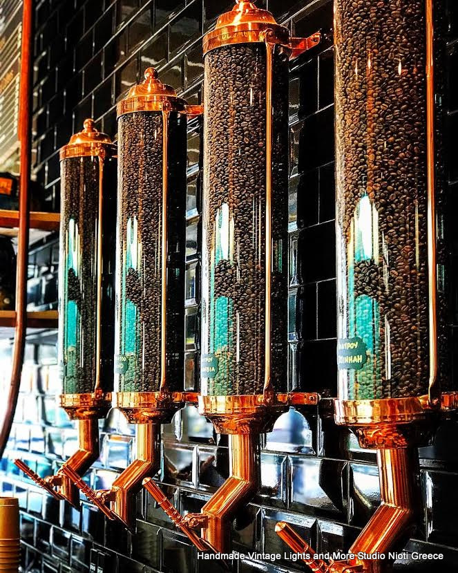 STUDIO NIOTIS Vintage copper coffee bean silo F15