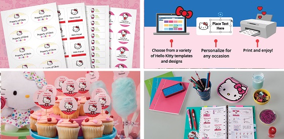 Avery and Sanrio(r) have teamed up to bring you Hello Kitty(r) printables available for Avery products Image: Avery and Sanrio(r) have teamed up to bring you Hello Kitty(r) printables available for Avery products