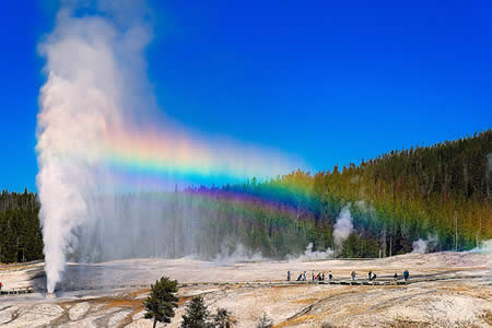 Geyser is a kind of hot springs that burst periodically, removing the