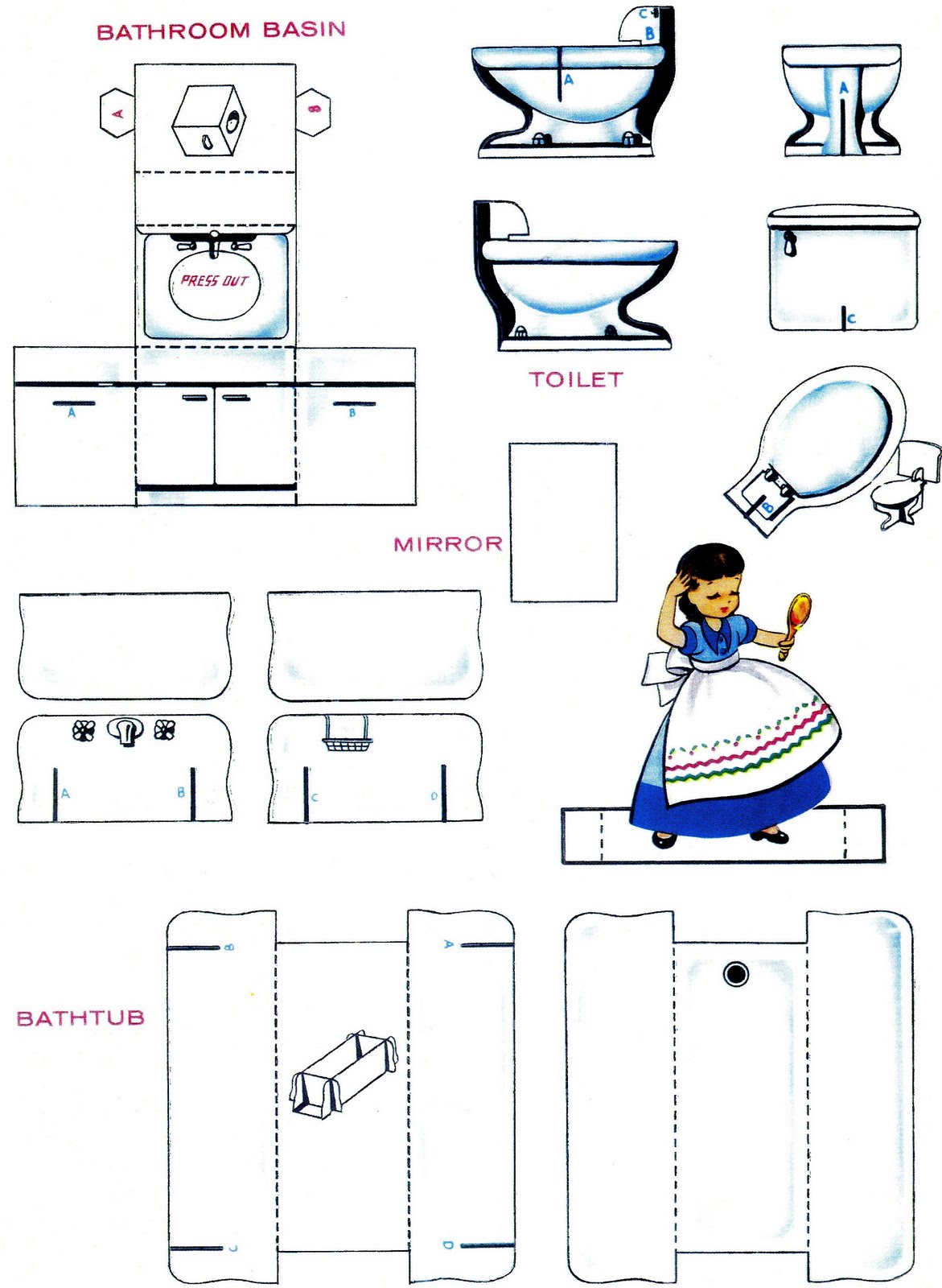 мебель для кукол из картона и бумаги