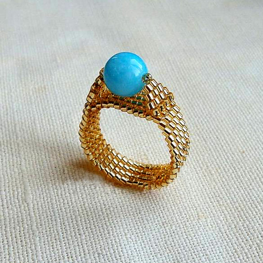 Another Modern Beaded Ring Tutorial / The Beading Gem
