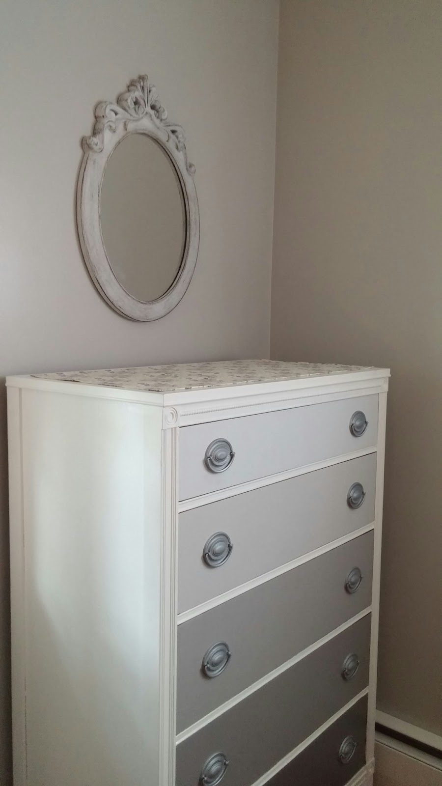 Hydrangeas and Harmony: Gray Ombre Dresser