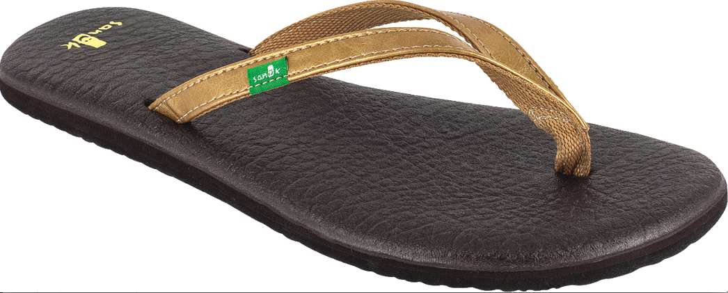 SANUK Yogi 4 Mens Flip Flops Sport Sandals Size 8 Brown Yoga Mat Foam 