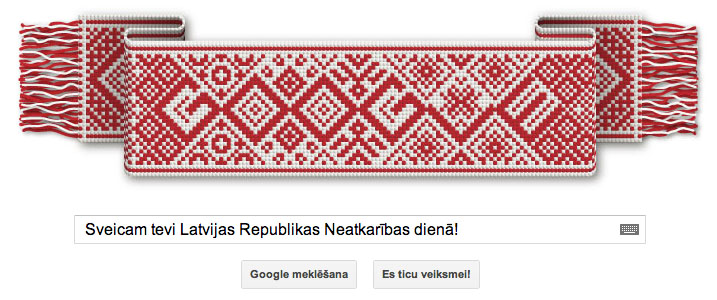 Google Latvijas Neatkarības dienas svētku logotips