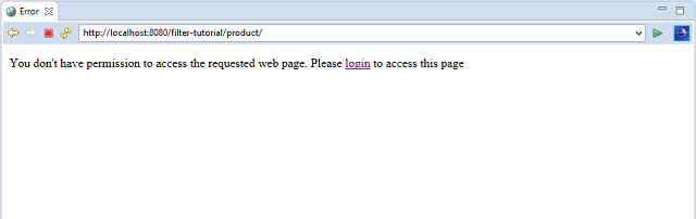 Demo Filter - Error page Demo Filter - Error page