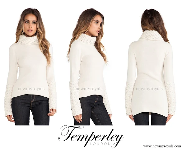 Princess Madeleine wore Alice by Temperley Honeycomb Turtleneck Tunic in Ivory