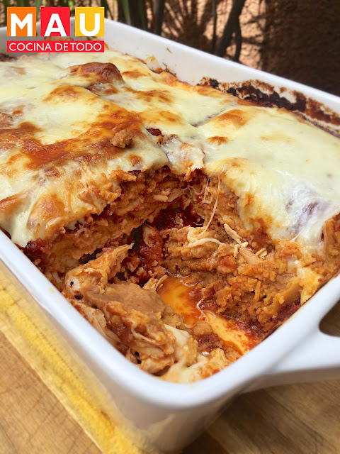 pastel azteca tamal cazuela pollo al horno recalentado tamales