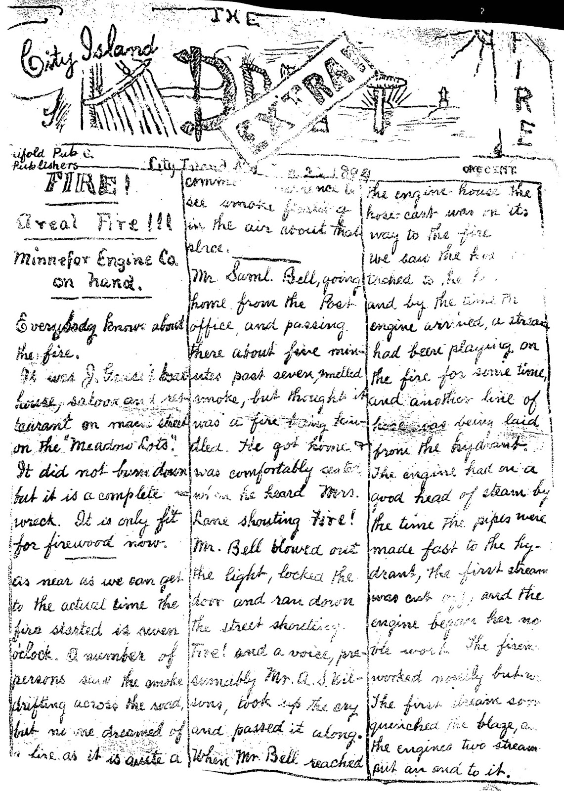 Historic Pelham Account of 1894 Fire in One of Pelham's Earliest