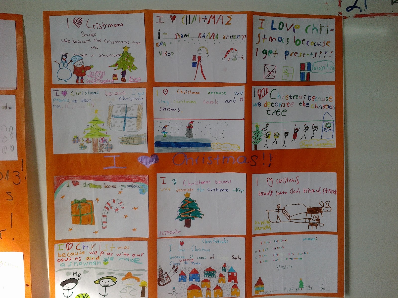 Our English Corner Class 4 I Love Christmas Because 