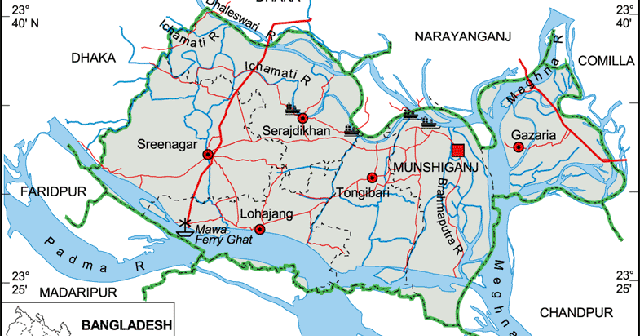 Map Of Munshiganj District Maps Of Bangladesh: Munshiganj District