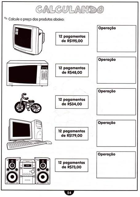 atividades com multiplicação para o 4 ano