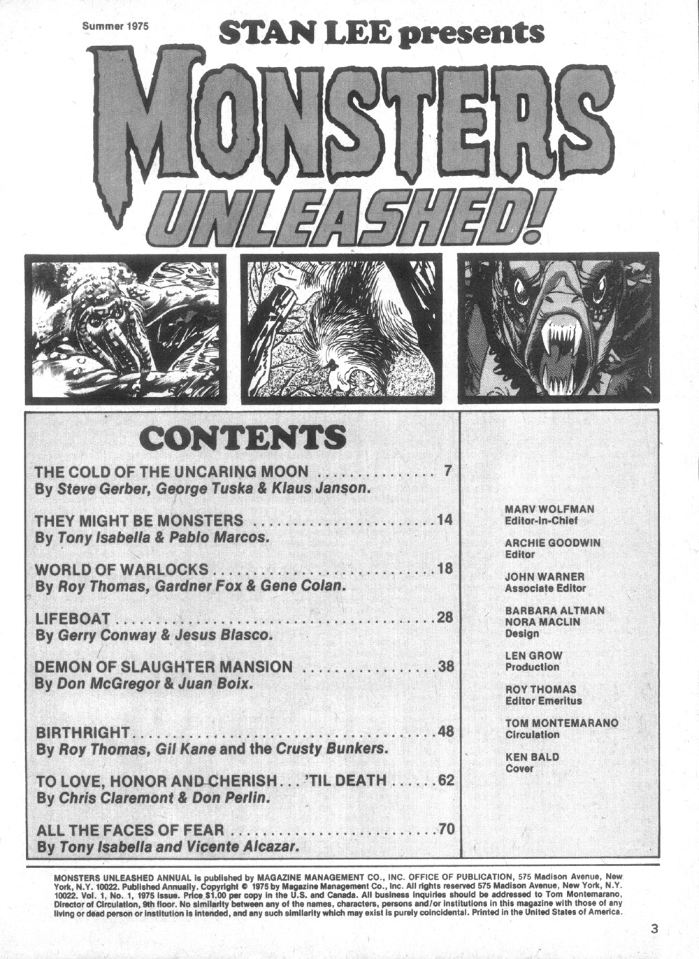 Read online Monsters Unleashed (1973) comic -  Issue # _Annual 1 - 4