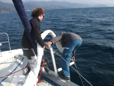 clanis74 20120301 Cours de voile, notre voile code 0 que nous allons