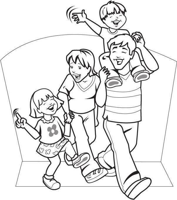 Dibujo de Familia feliz para colorear Dibujos para