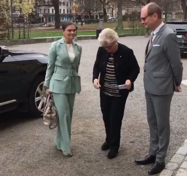 Crown Princess Victoria wore RODEBJER blazer anitalia suit and Af Klingberg rakel taupe suede booties