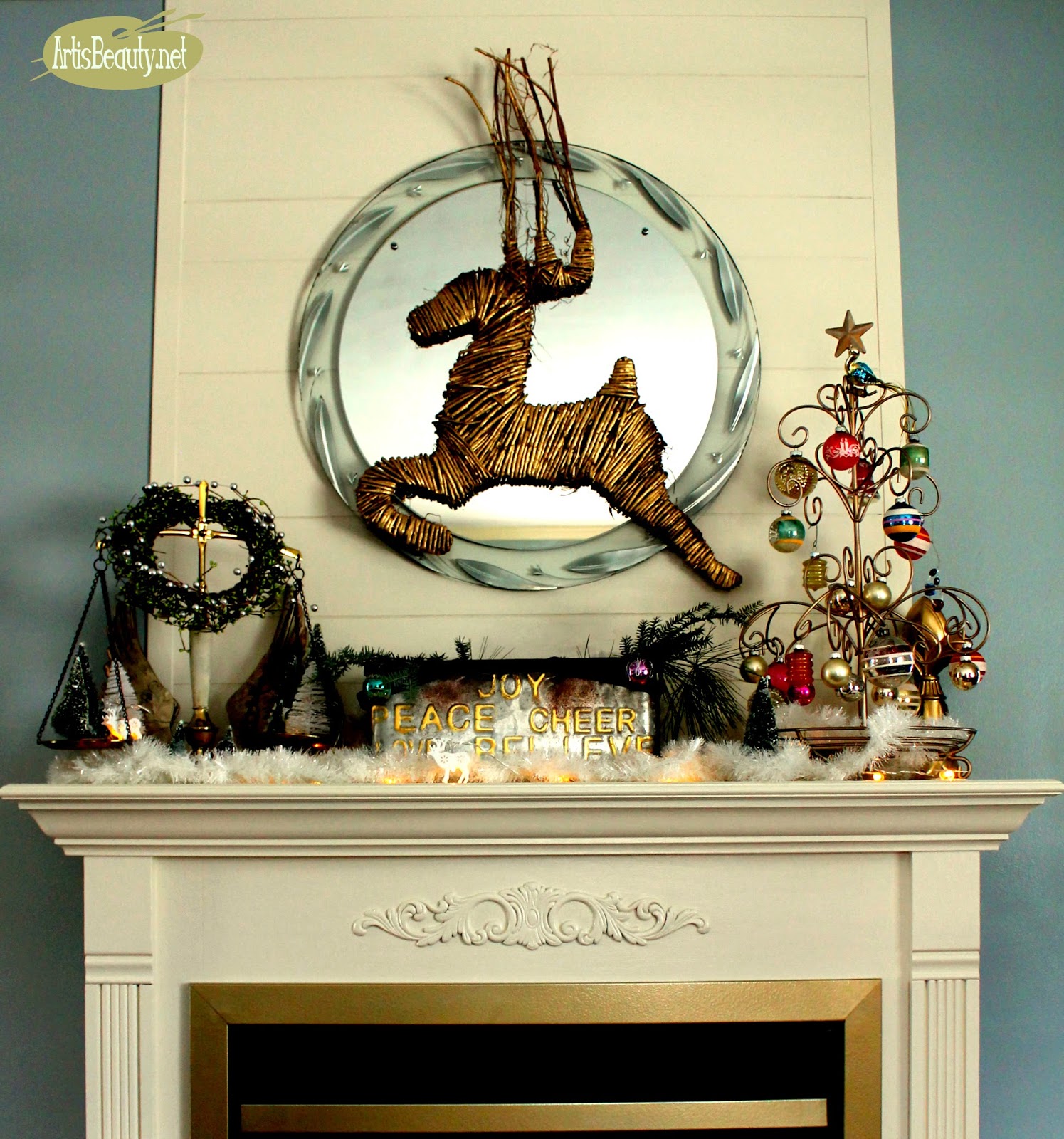 ART IS BEAUTY My Vintage Christmas Mantel! Christmas Ideas TOUR
