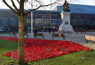 Eldon Square War memorial at Remembrance 2018