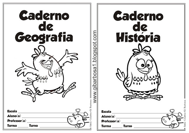 Capas de Caderno Galinha Pintadinha para Colorir