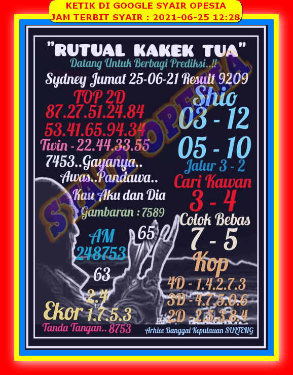 Syair Harian Sdy 25 Juni 2021 Kode Syair Sgp Hk Sd Motesia