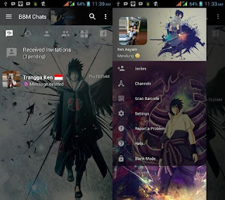 BBM MOD Tema Uchiha Sasuke v3.3.0.16 APK Versi Terbaru