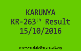 KARUNYA KR 263 Lottery Results 15-10-2016