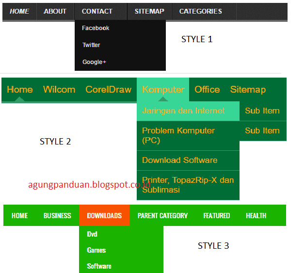 Buat Menu Drop Down Keren Hanya Dengan Add Widget Agung