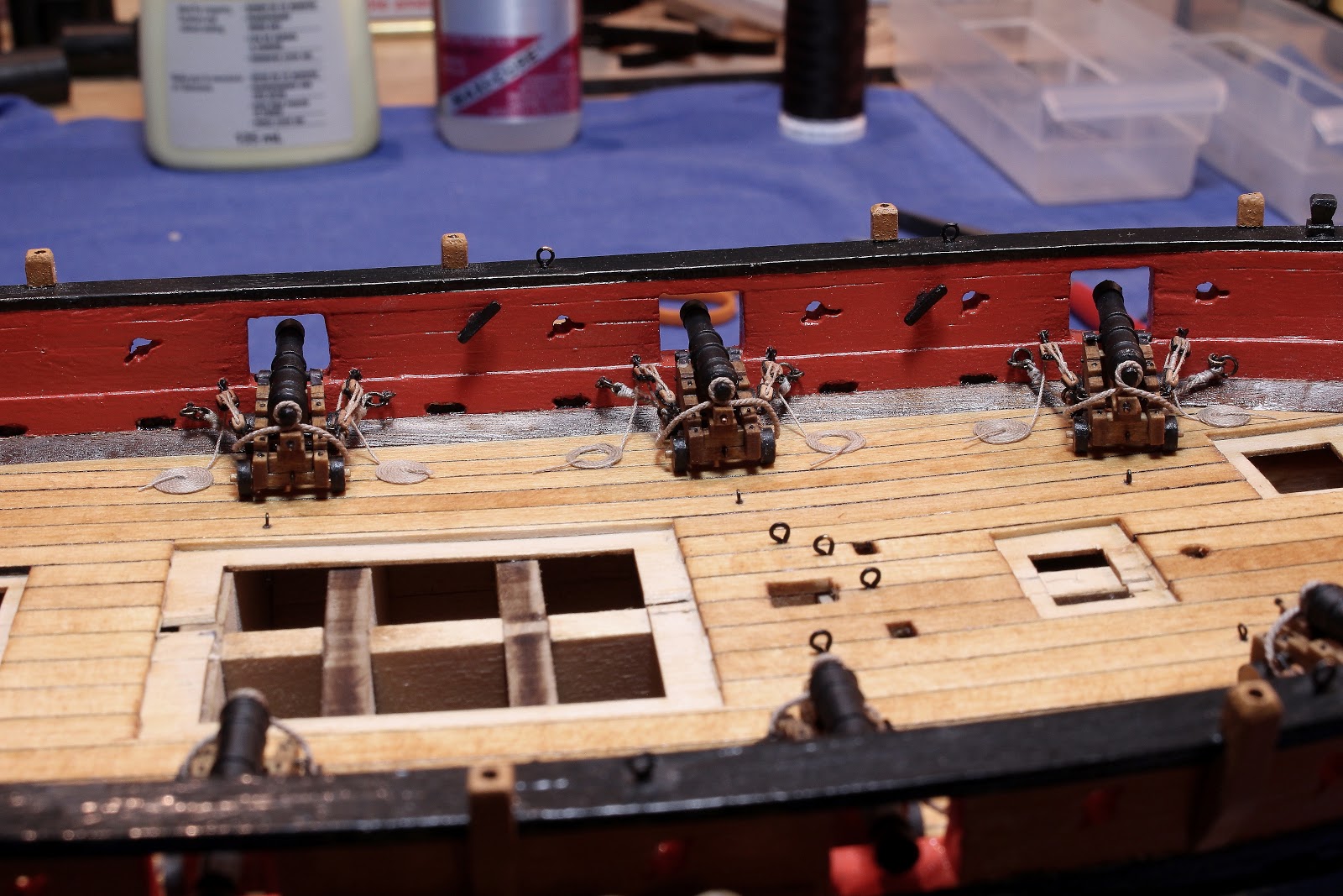 Armed Virginia Sloop 1768 11. - Guns and Carriages rigging finished ...