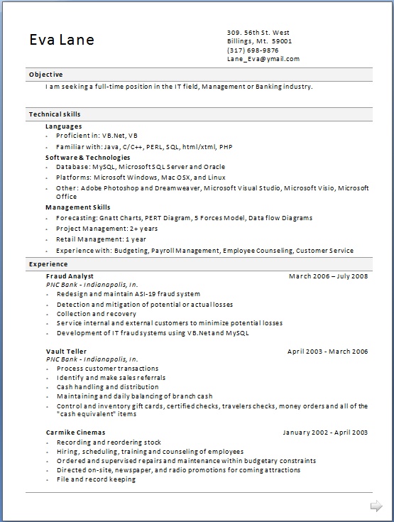 Fraud Analyst Sample Resume Format in Word Free Download