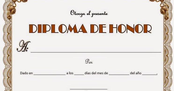 formato de diplomas para llenar