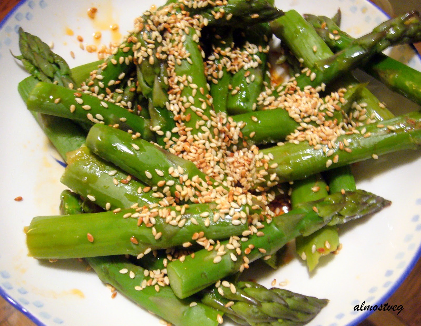 Asparagus salad with a sesame soy dressing