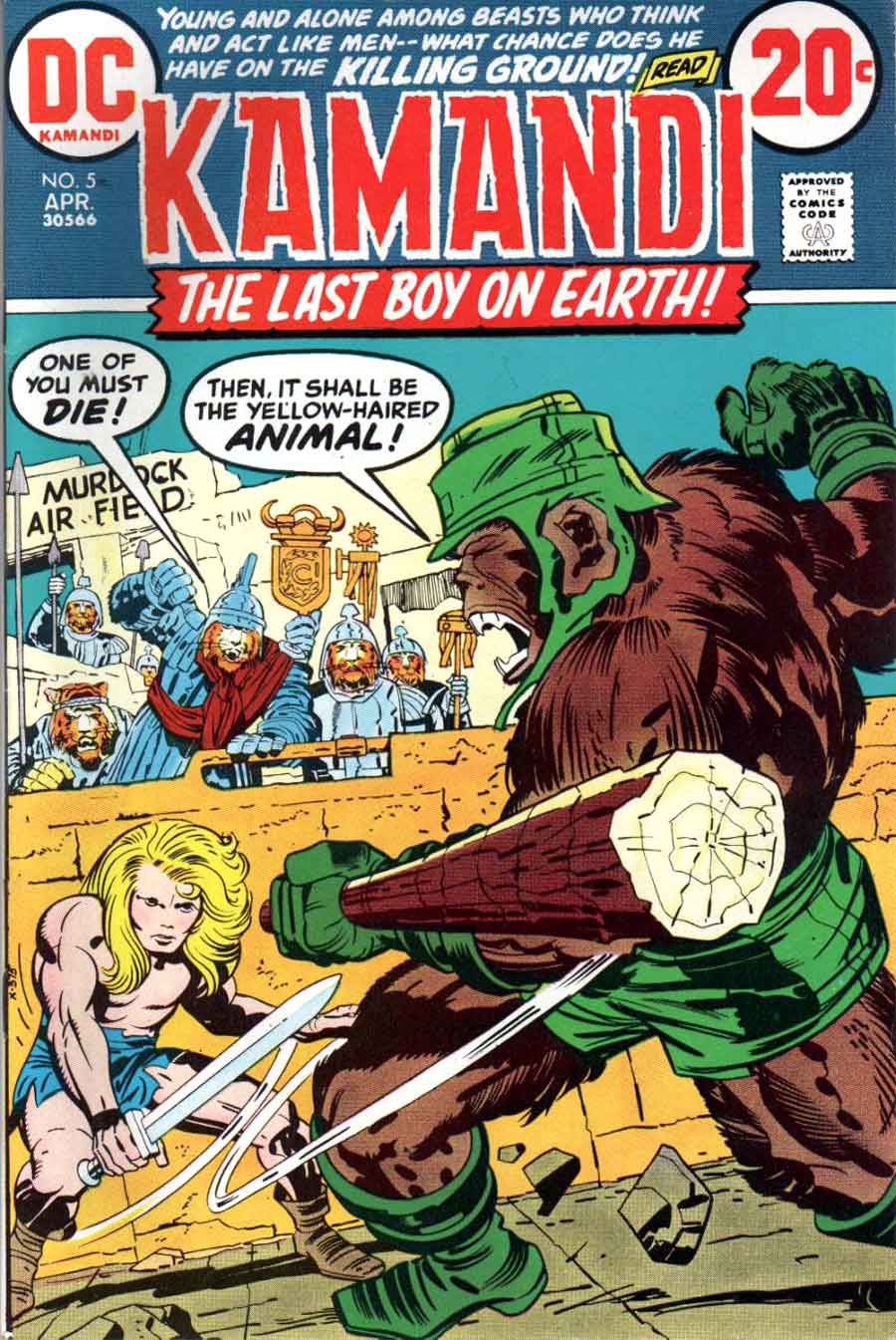 Kamandi v1 #5 dc 1970s bronze age comic book cover art by Jack Kirby
