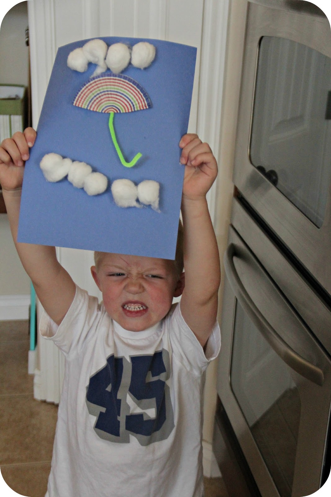 Blue Skies Ahead Cupcake Liner Umbrella Craft...and Healthy "Mud Dip