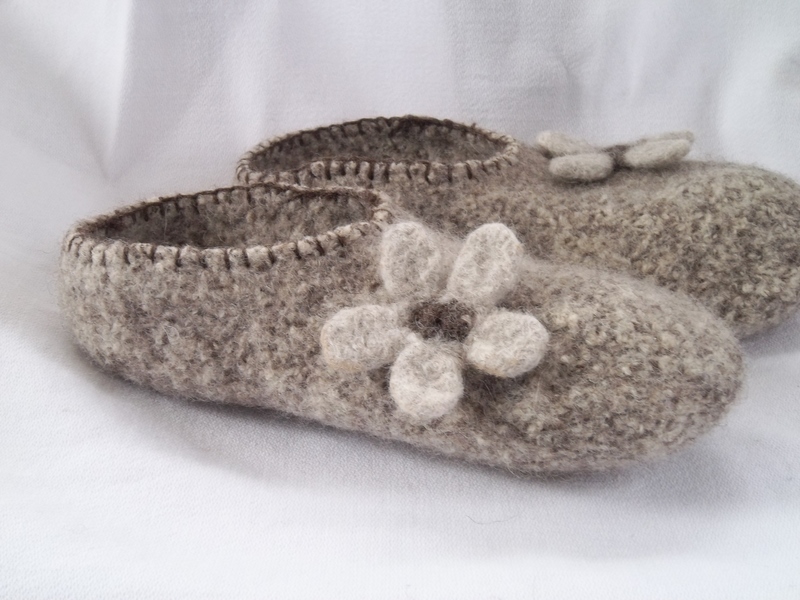 Pilgrim Purse ~ and Poetry: Knit Felt Slippers for Adults