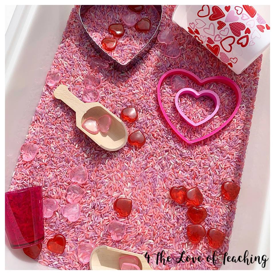 Valentine's Sensory Bin For the Love of Teaching