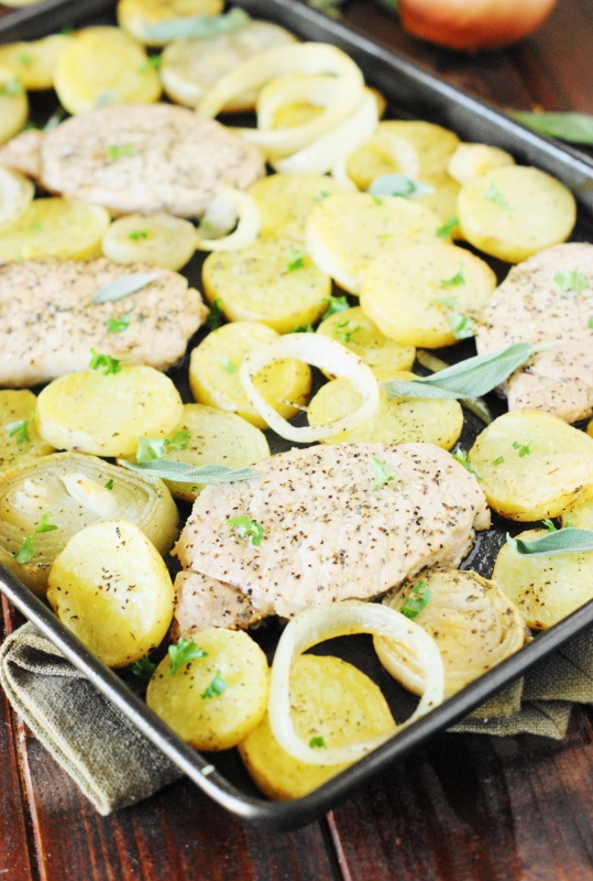 Sage Pork Chops, Potatoes & Onions Sheet Pan Supper The Kitchen is My