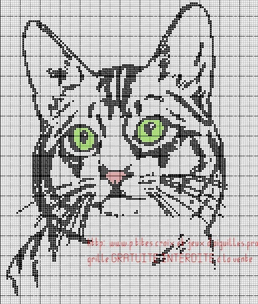 grilles point de croix et cie Grille point de croix chat