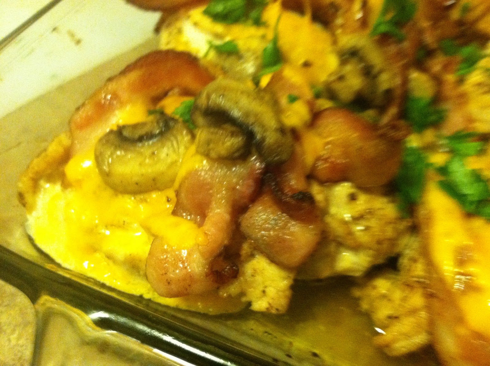 Family Dinner Honey Mustard Chicken with Bacon, Cheese and Mushrooms