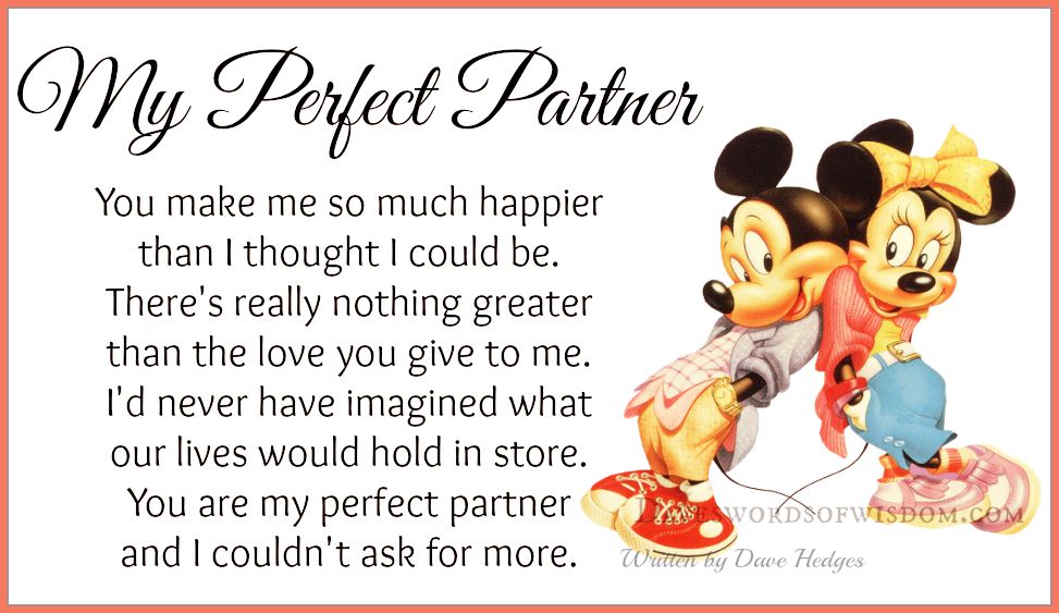 Daveswordsofwisdom.com: My Perfect Partner.