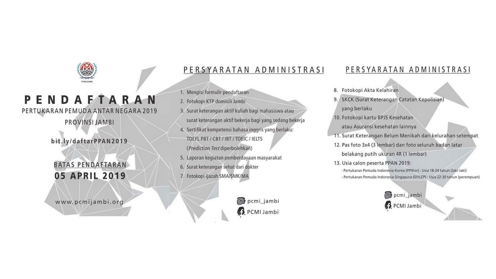 Pendaftaran Seleksi Pertukaran Pemuda Antar Negara Ppan