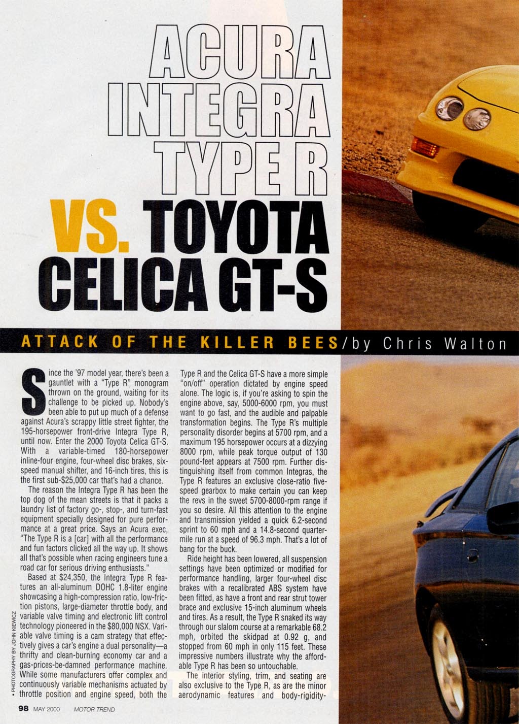 Реферат: Toyota Celica Gts Vs Acura Integra Gsr