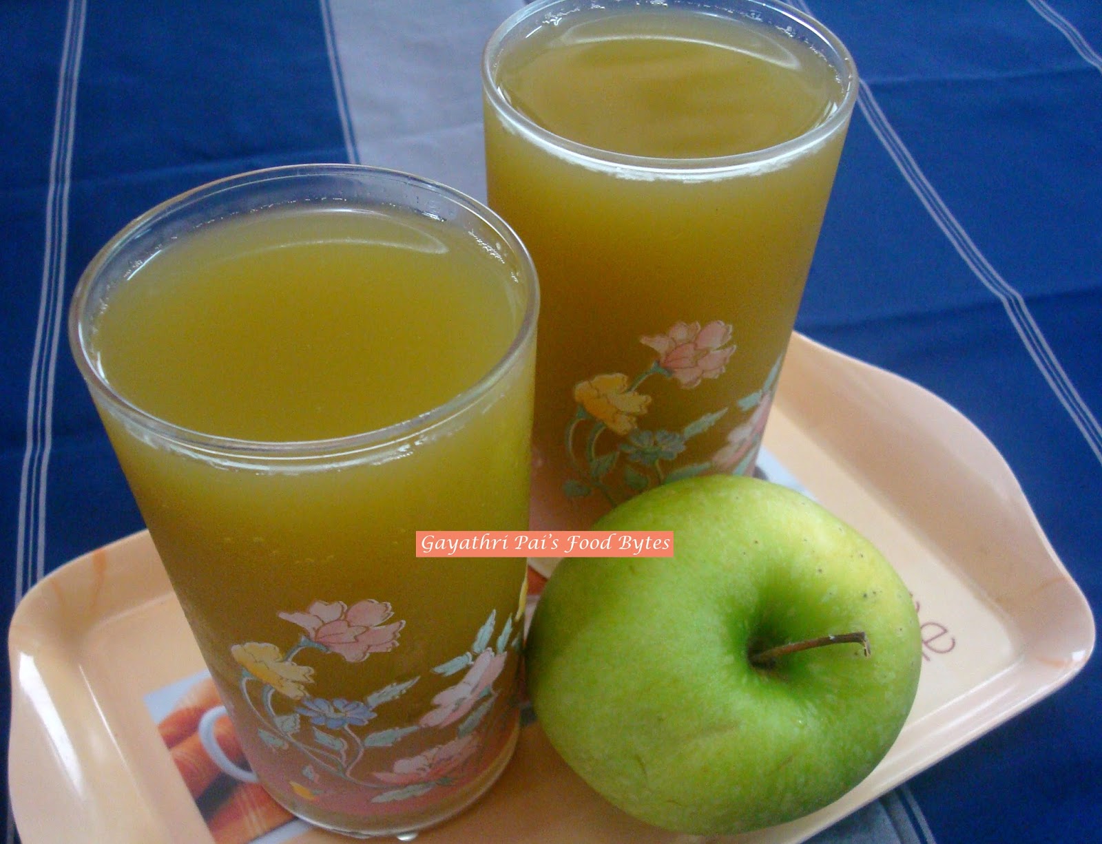 Gayathri Pai's Food Bytes Cardamom flavoured Green Apple Juice.