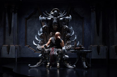 Vin Diesel on a throne in Riddick