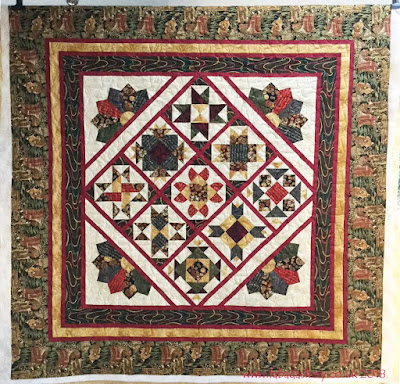 Oriental Treasures BOM Quilt, made by Hilary. Quilted by Frances Meredith