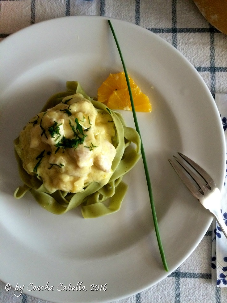 Tagliatelle de Espinacas con Suprema de Pollo en Salsa de Naranjas - Cenital tagliatelle-espinacas-pollo-cenital