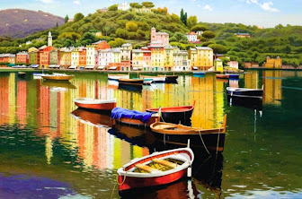 "Riba Destra Portofino", dipinto di Ramon Pujol.