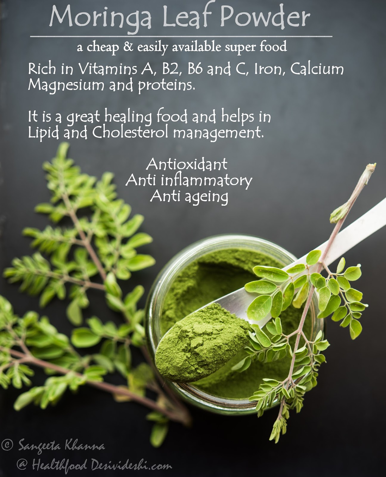 8 health benefits of moringa leaf powder and a recipe of baby potatoes stir  fried with moringa powder